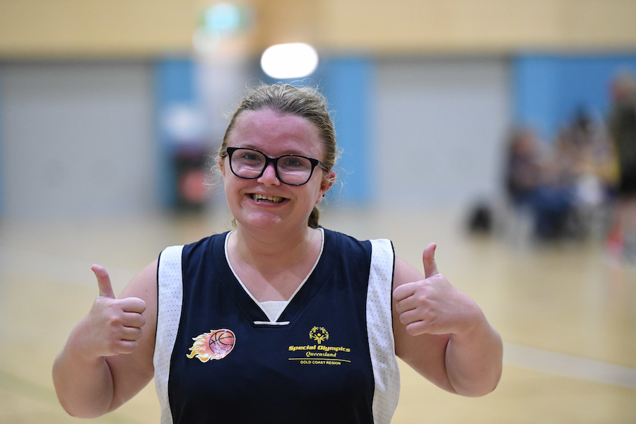 Special Olympics Queensland athlete gives the Physical Literacy thumbs up 