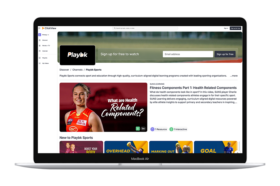ClickView Welcomes Playbk Sports to Feature Channel